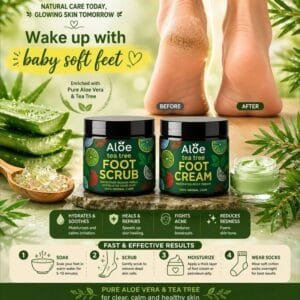 Aloe Tea Tree Foot Cream + Foot Scrub